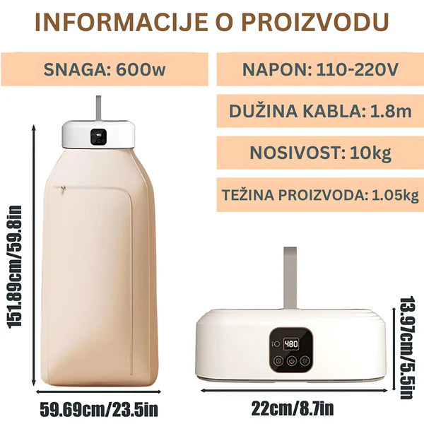 Automatska mašina za sušenje odeće i peglanje odece