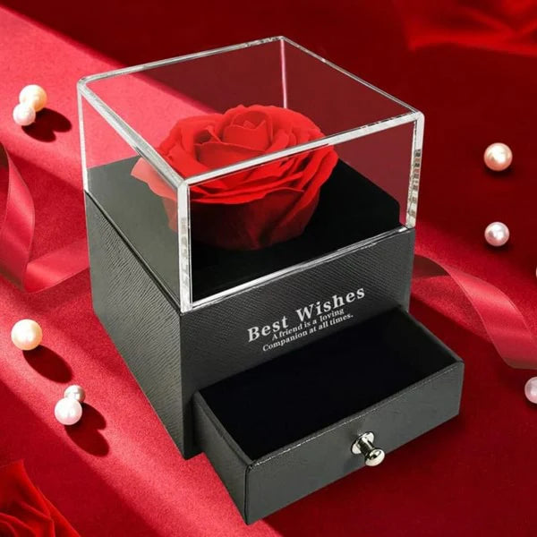 Poklon kutija večna ruža + ogrlica - LOVEBOX