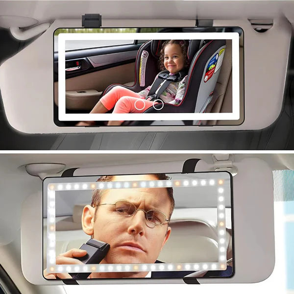 Prenosivo LED ogledalo za šminkanje u autu