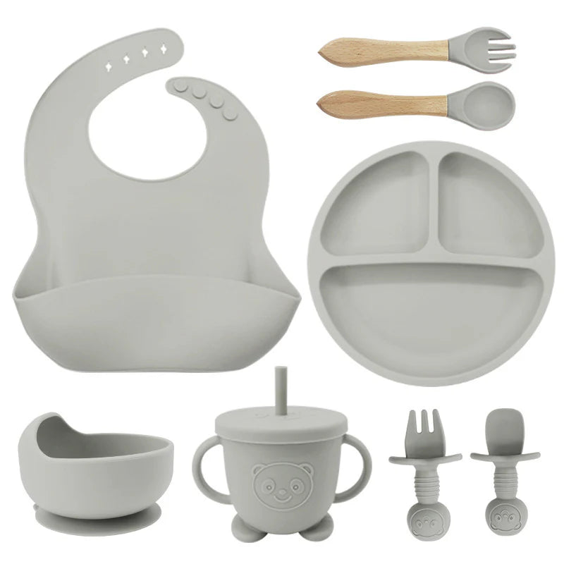 Silikonski set za hranjenje beba - 8 delova