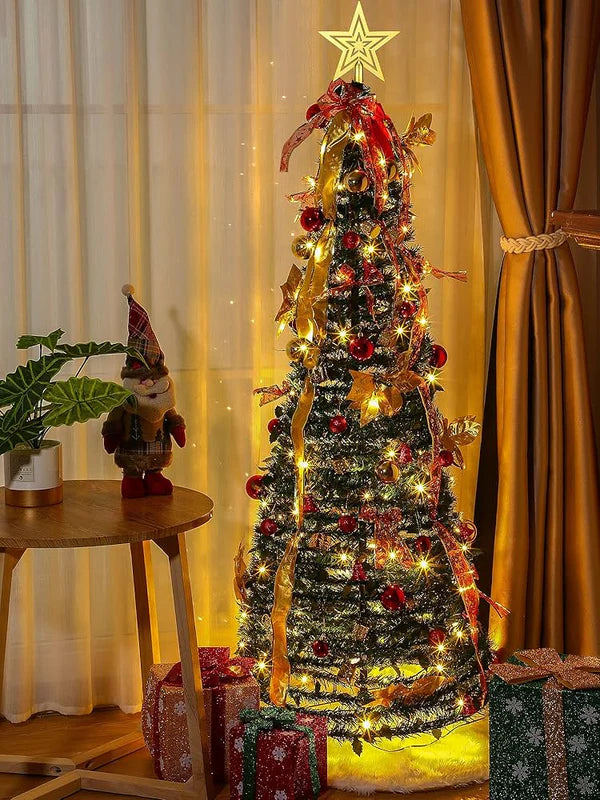 Brzo sklopiva jelka sa ukrasima i lampicama