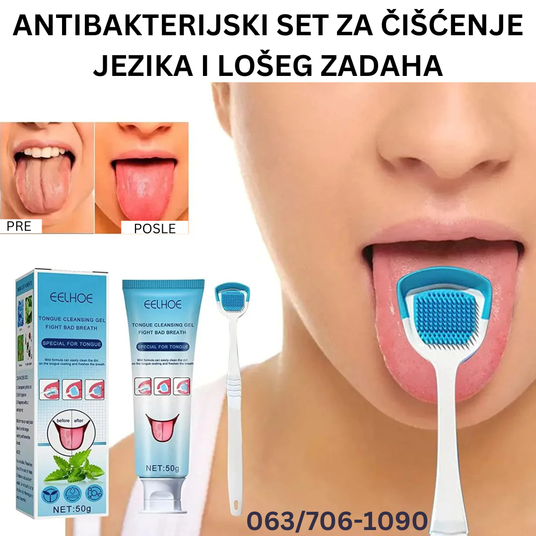 Antibakterijski set za čišćenje jezika