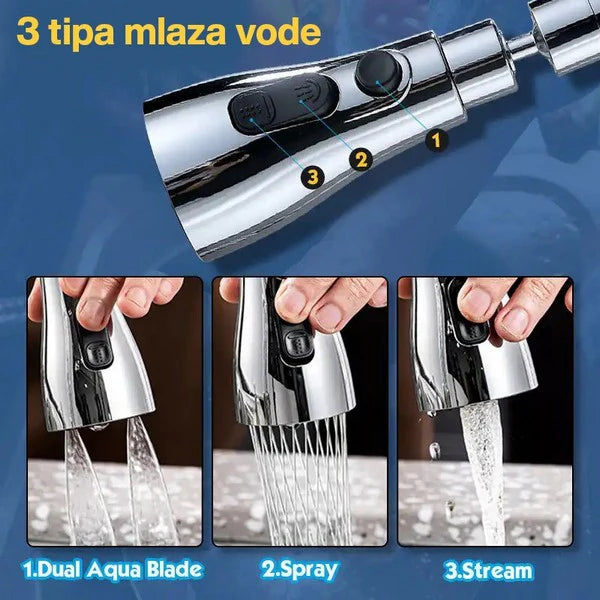 Nastavak za slavinu sa 3 režima mlaza