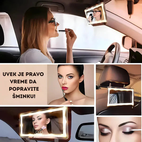 Prenosivo LED ogledalo za šminkanje u autu