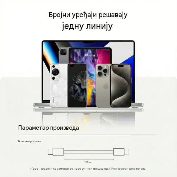 4 u 1 Uvlačivi Kabl za Brzo Punjenje – 65W