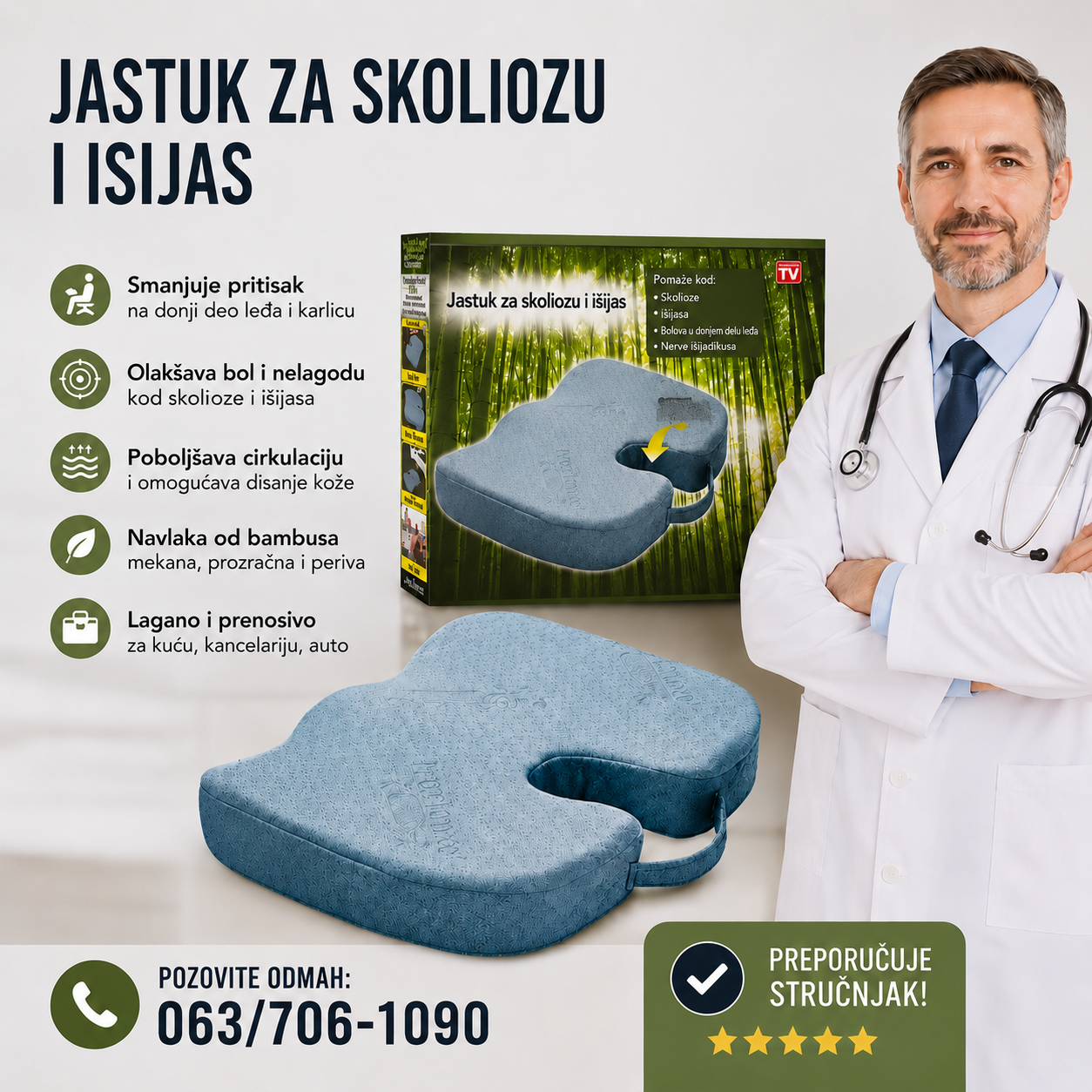 Ortopedski jastuk za skoliozu i išijas